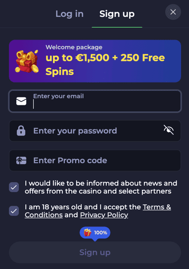 Registration at Jokabet casino